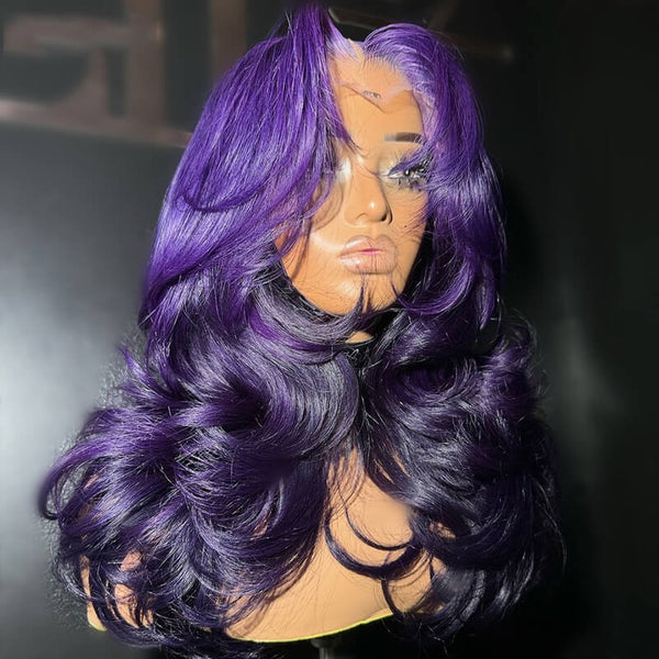 Ombre Purple HD Lace Front Wig