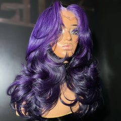 Ombre Purple HD Lace Front Wig