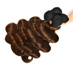 Brown Balayage Highlight Body Wave Human Hair Weave Bundles