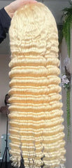 #613 Blonde Deep Wave Human Hair 13x4 Lace Front Wig