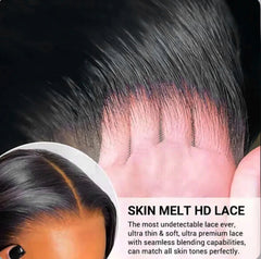 (THIN LACE) 13X6 Lace Front Real HD Lace Wig Straight Human Hair Skin Melt Glueless Wig