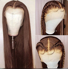 32Inch Wear And Go #4 Chocolate Brown Barbie Colored Straight Lace Front Wig