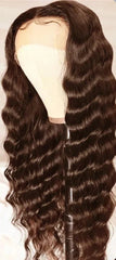 #4 Chocolate Brown 13*6 Loose Deep Wave Transparent Lace Front Wig