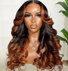 Ombre Colored Pre-Plucked 200% Density Body Wave Wig