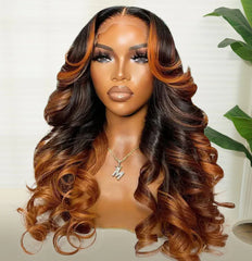 Ombre Colored Pre-Plucked 200% Density Body Wave Wig