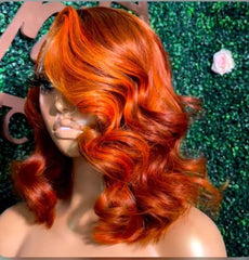 14 In Copper Red Short Bob Wig