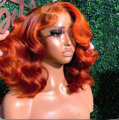 14 In Copper Red Short Bob Wig