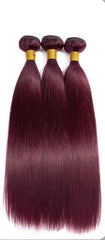 99J Burgundy Straight Hair Bundles With 4x4 Closure