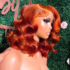 14 In Copper Red Short Bob Wig