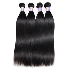 Malaysian Straight Hair 4 Bundles with 13X4 Lace Frontal Human Hair
